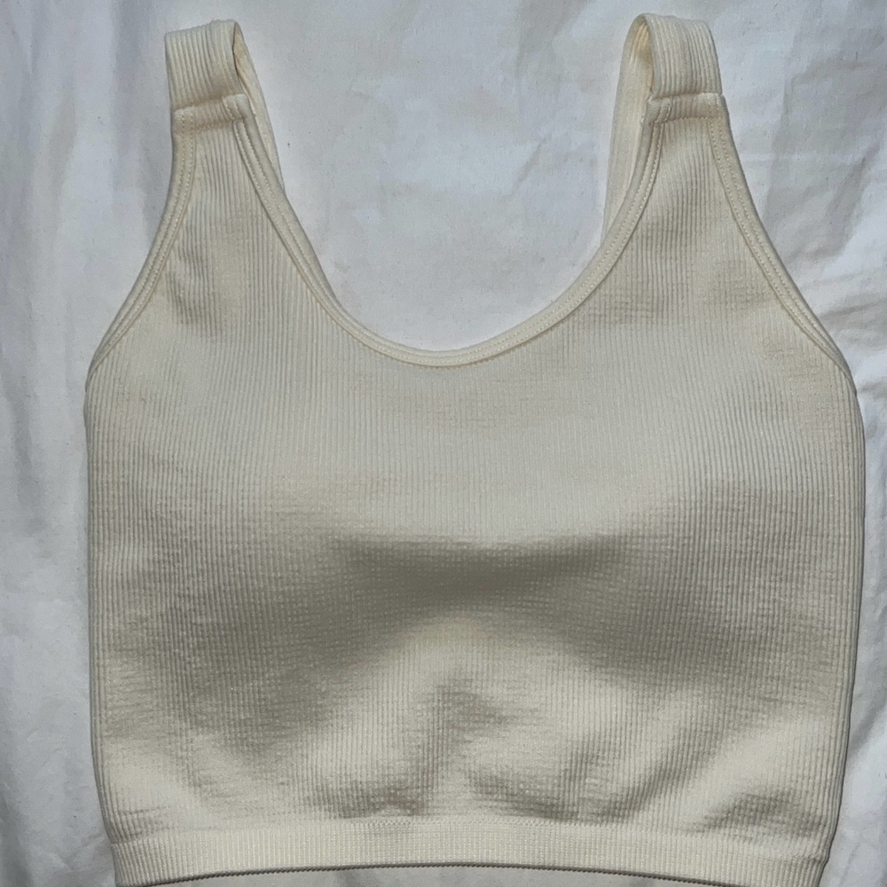90 Degree By Reflex Cream Tank Top Scoop Neck
